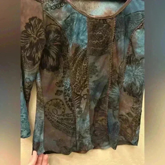 Fairy Y2K Sami + Jo top small. Velvet floral burnout Whimsigoth corset style - Picture 2 of 7